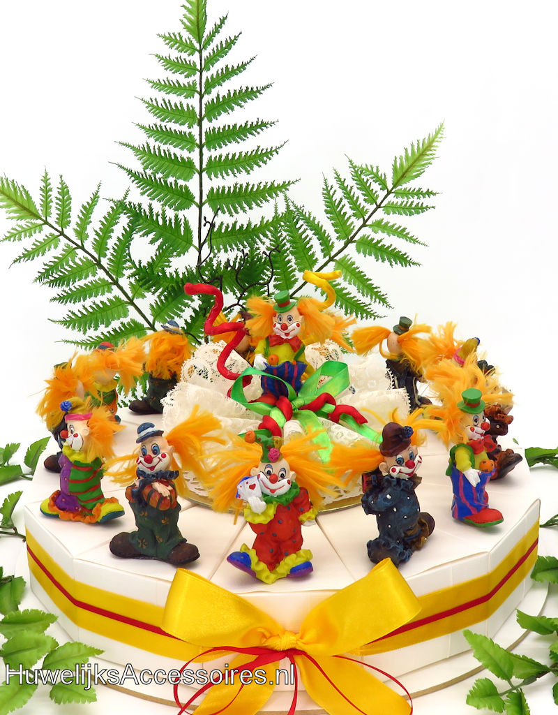 Kinder bedankjes versierd met leuke clowns