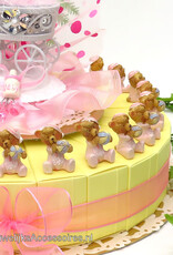 Baby shower bedankjes met roze beertjes