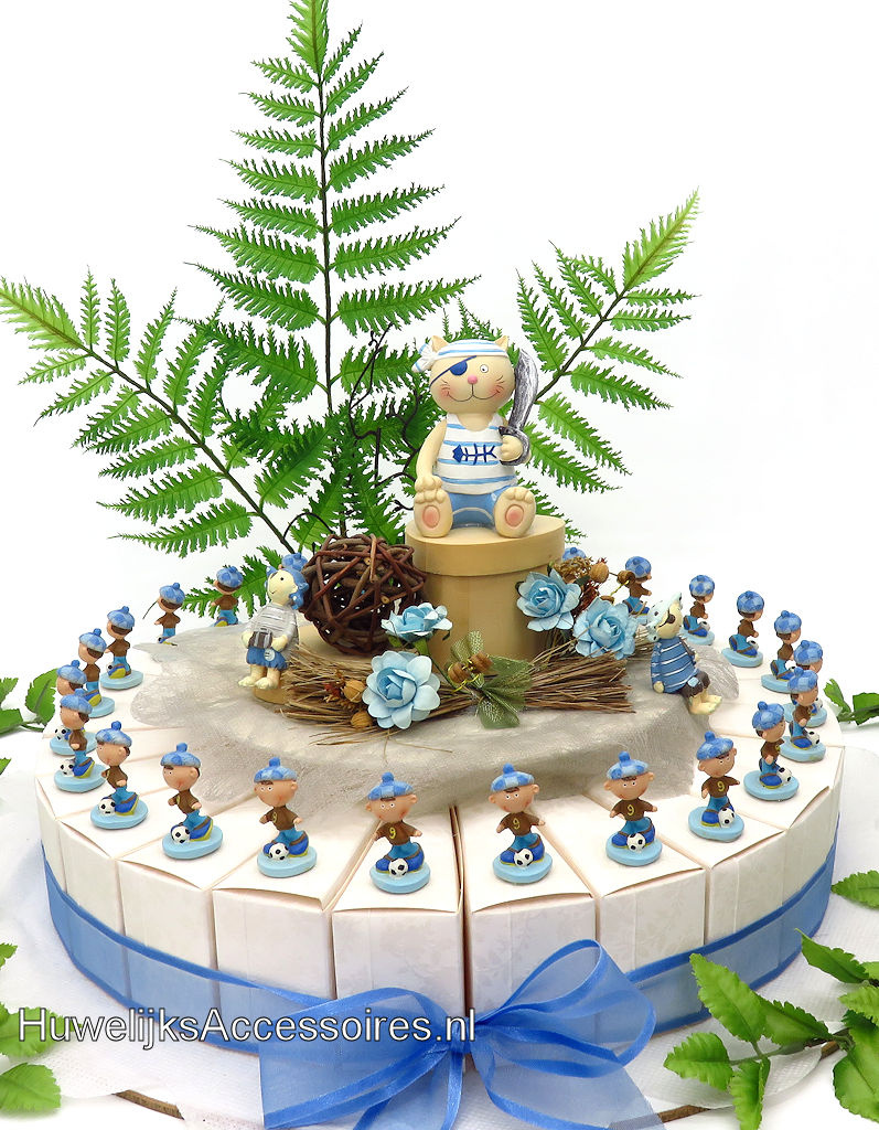 Communie bedankjes met piraten en voetballers figuurtjes