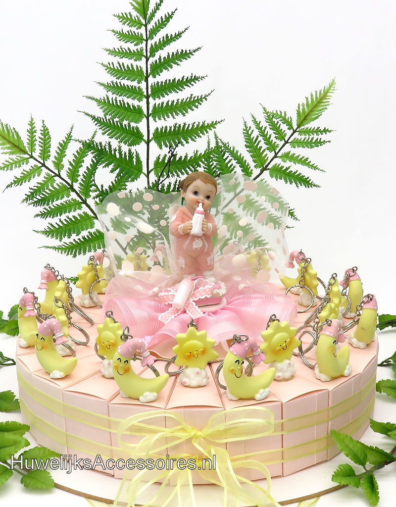 Geboorte bedankjes taart met sterren en maantjes