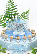 Kraam bedankjes met baby's in grijs en  wit pyjama's