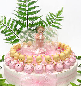 Bedankjes met baby's in roze wagentjes