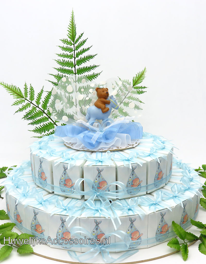 Geboorte bedankjes met blauwe ooievaren