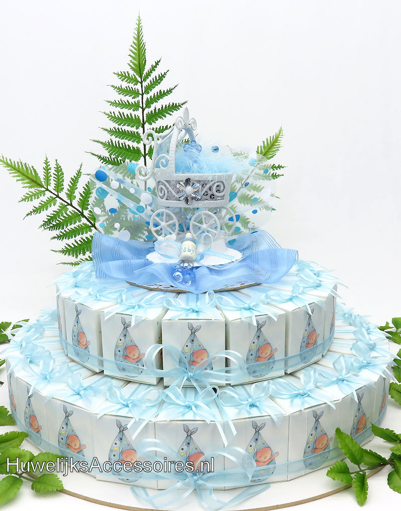 Geboorte bedankjes met blauwe ooievaren