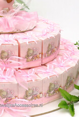 Geboorte bedankjes met roze beertjes