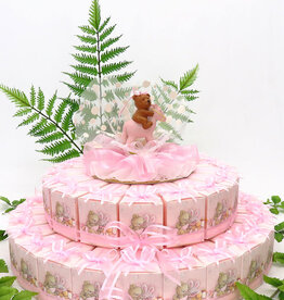 Kraam bedankjes met roze beertjes