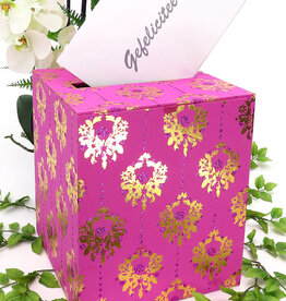 Roze en goud enveloppendoos