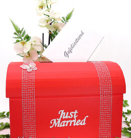 Rood 'Just Married' enveloppendoos