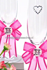 Disney Champagneglazen versierd met Mickey en Minnie erop