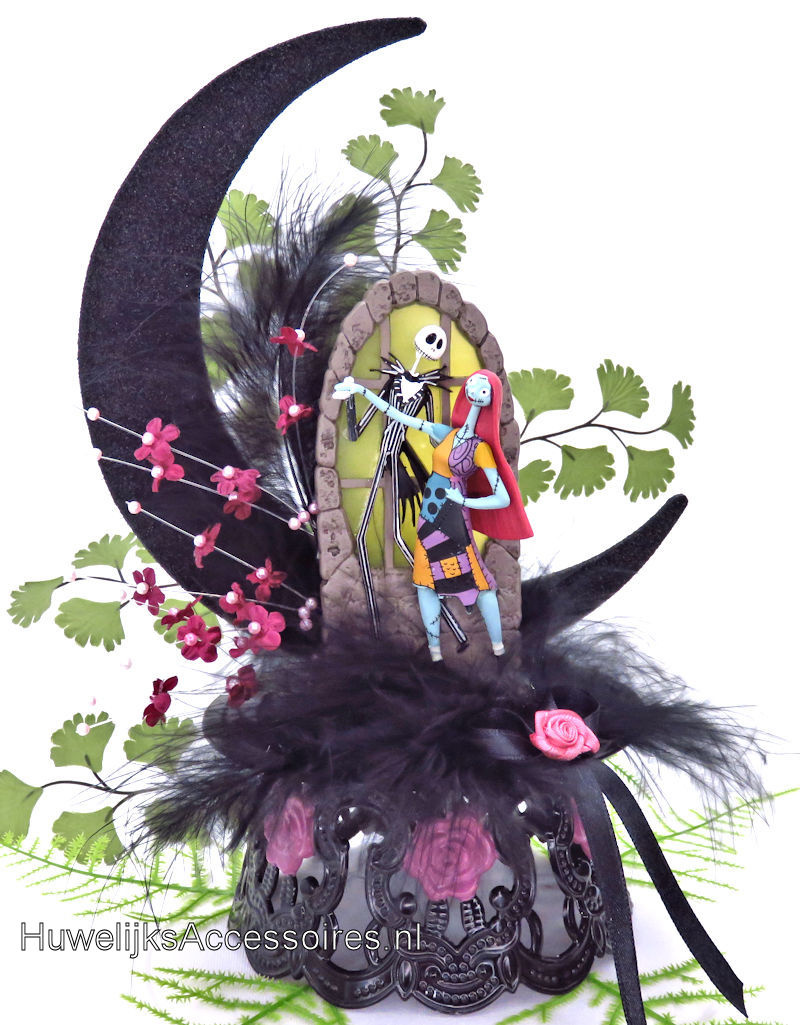 Disney Disney Jack Skellington en Sally trouwtaart topper met maan