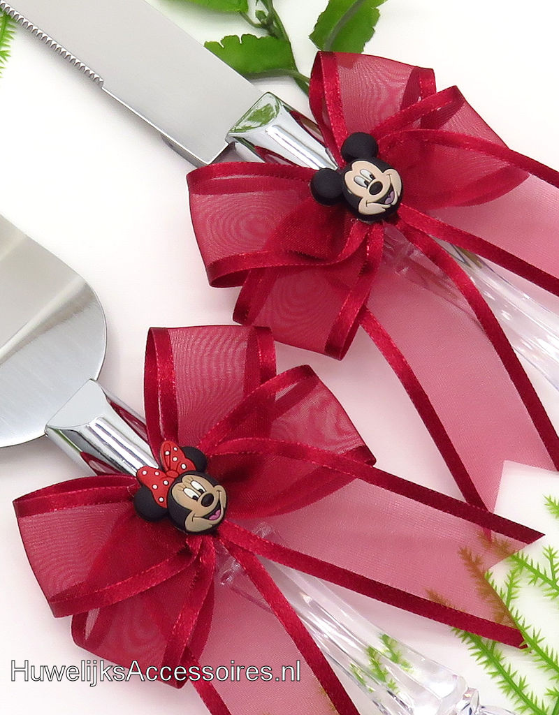 Disney Disney Bruidstaart mes en schep met Mickey & Minnie hoofden