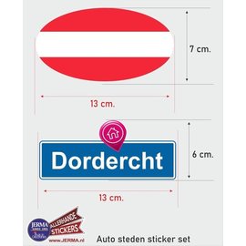 JERMA allerhandestickers Dordrecht steden vlaggen auto stickers set van 2