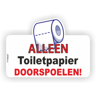 JERMA allerhandestickers Alleen toiletpapier doorspoelen sticker