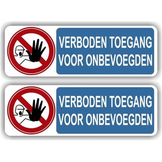 Allerhandestickers.nl Verboden toegang voor onbevoegde sticker set