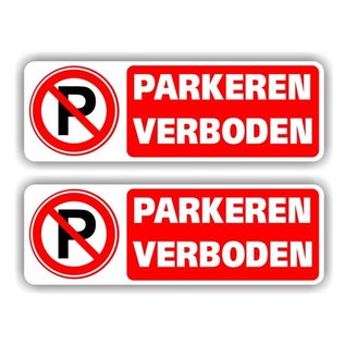 JERMA allerhandestickers Parkeren verboden, sticker set van 2 verkeersbord stickers