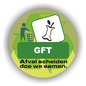 JERMA allerhandestickers GFT symbool . groente-, fruit-, tuinafval sticker 20cm. groot