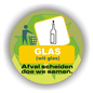 JERMA allerhandestickers Afvalbak Recycling sticker wit Glas