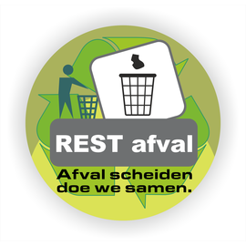 Allerhandestickers.nl Afvalbak Recycling sticker Rest afval