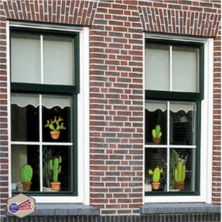 Allerhandestickers.nl Cactus decor planten in vrolijke potjes muurdecoratie