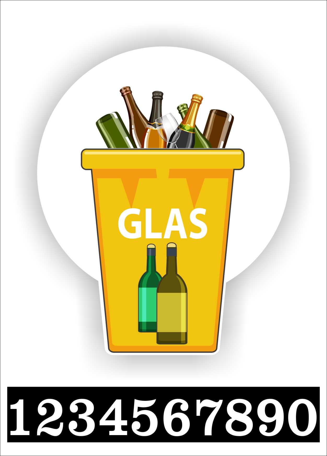 reservering Derde Het formulier Glas afval Kliko sticker samen met set van 2x uw huisnummer - JERMA  AllerhandeStickers