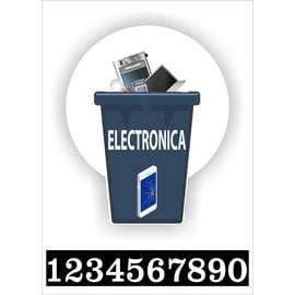JERMA allerhandestickers Elektronica afval Kliko sticker  set met  2x  huisnr.