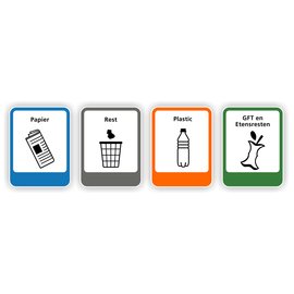 JERMA allerhandestickers Set van 4 Recycling stickers