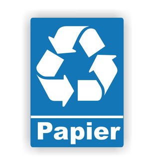 JERMA allerhandestickers Recycling logo papier afval sticker kleur blauw