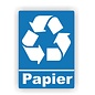 JERMA allerhandestickers Recycling logo papier afval sticker kleur blauw