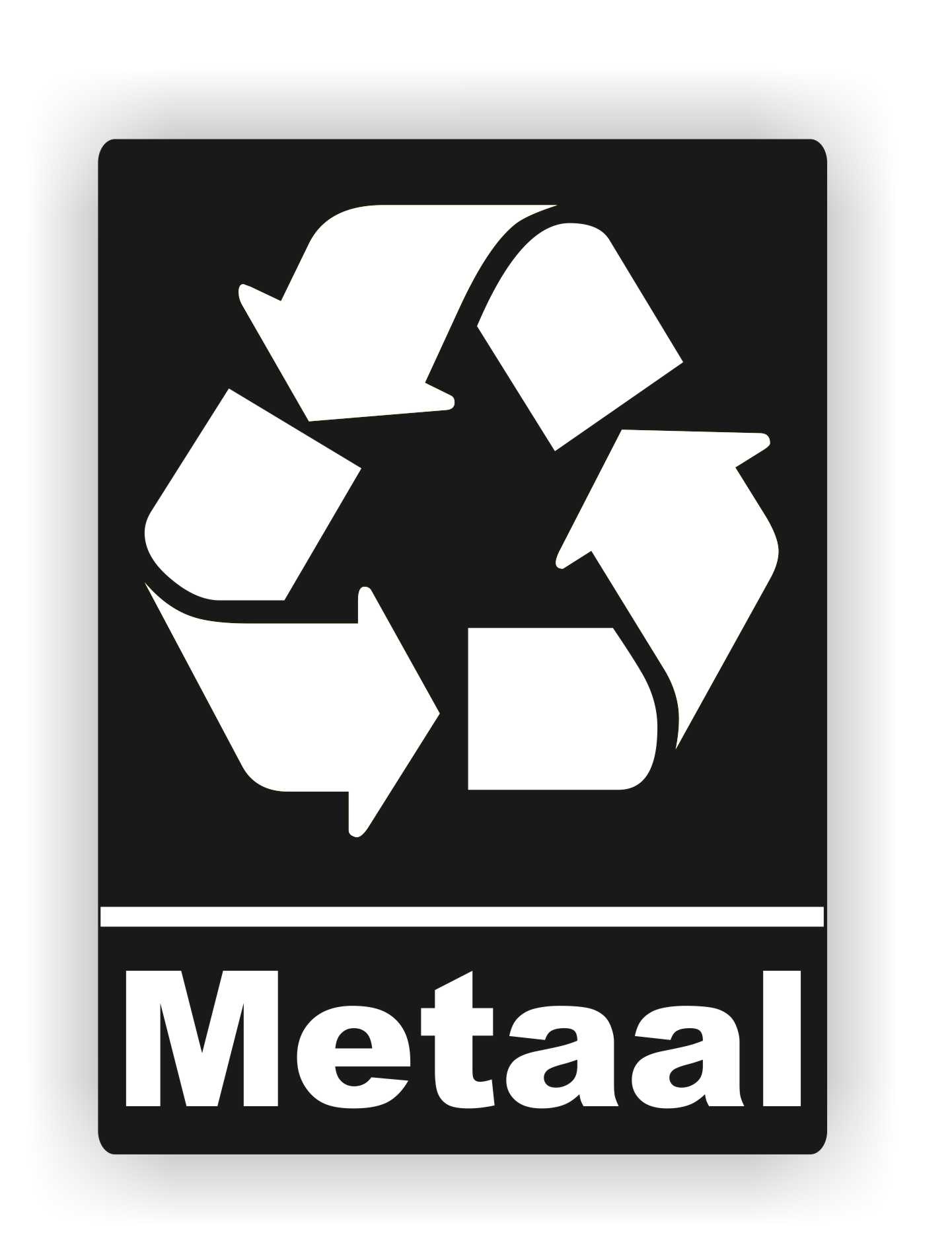 Vrijgevigheid Verbanning In de meeste gevallen Metaal afval recycling sticker - JERMA AllerhandeStickers