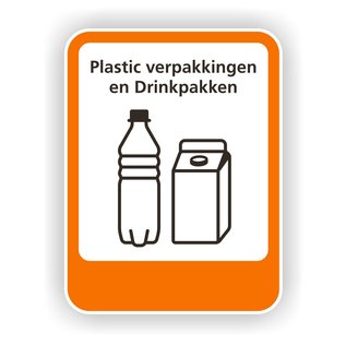 JERMA allerhandestickers Plastic verpakking en drinkpakken recycling sticker