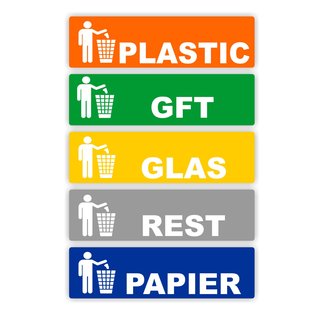 JERMA allerhandestickers Recycling stickers set 5 stickers