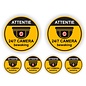 JERMA allerhandestickers Attentie camera bewaking sticker set  6 sticker.