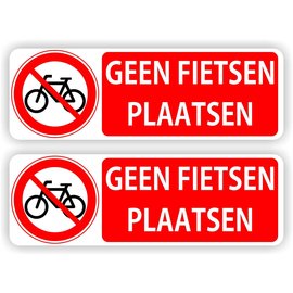 JERMA allerhandestickers Geen fietsen plaatsen sticker set van 2 st.