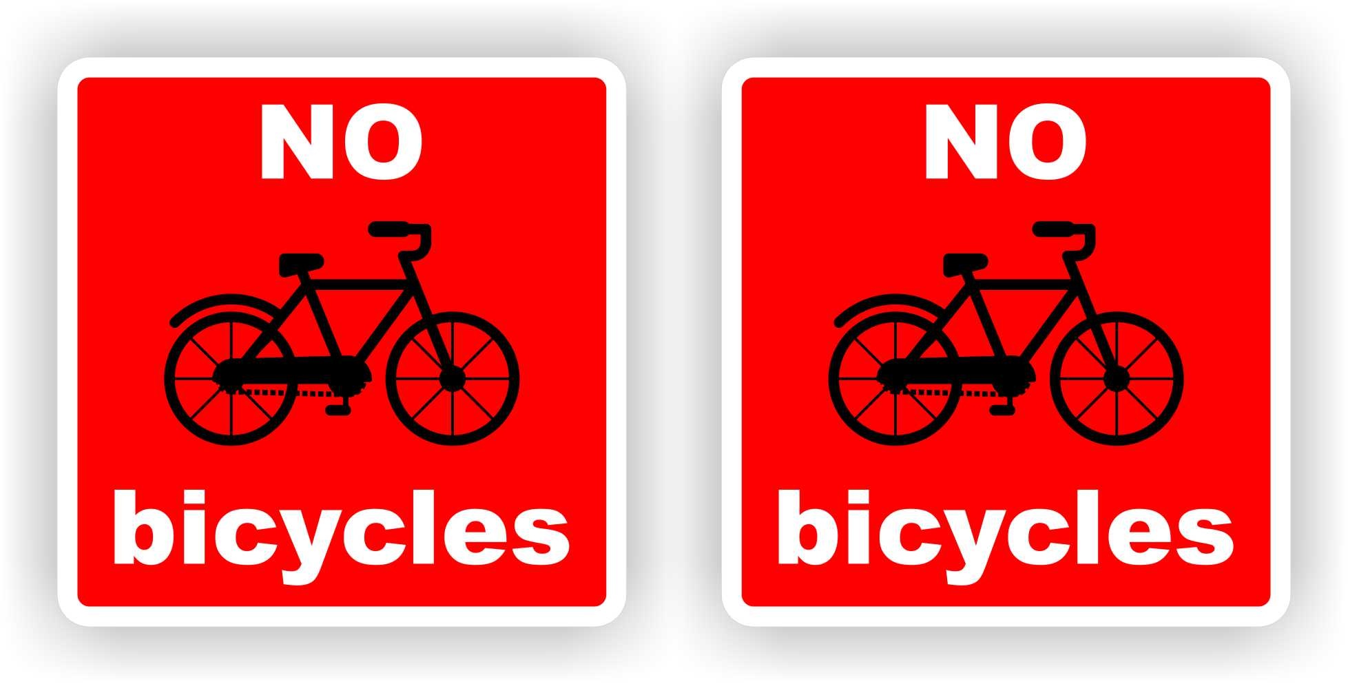 Great Barrier Reef Zweet reflecteren Geen fietsen (GB) No Bicycles 2 stickers van 14 x 14 cm. - JERMA  AllerhandeStickers