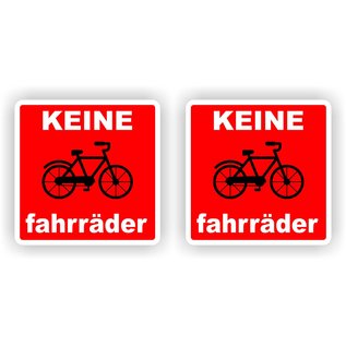 JERMA allerhandestickers Keine fahrräder (D) Geen fietsen 2 stickers van 14 x 14 cm.