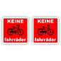 JERMA allerhandestickers Keine fahrräder decal 2 set stickers