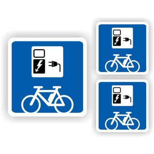 JERMA allerhandestickers Fietsenstalling oplaadpunt elektrische fiets stickers maat S.