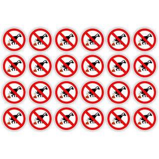 JERMA allerhandestickers Honden verboden te poepen sticker set 24 stuks
