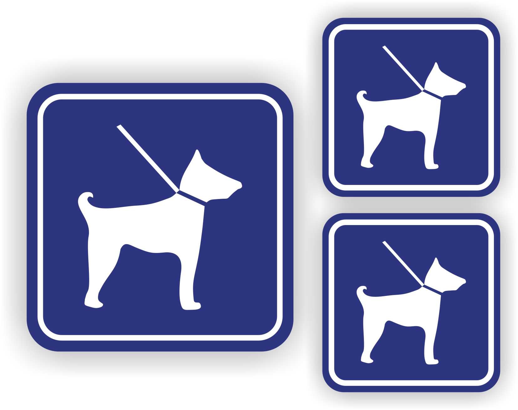 Kennis maken Zelfrespect Mus Stickers honden blauw verkeersbord set van 3 stuks - JERMA  AllerhandeStickers