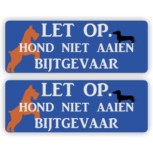 JERMA allerhandestickers Hond niet aaien bijtgevaar sticker set 2 stuks