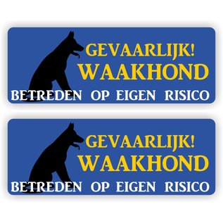 JERMA allerhandestickers Gevaarlijke waakhond sticker set 2 stuks