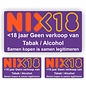 JERMA allerhandestickers NIX 18 geen verkoop van alcohol en tabak sticker set 3 stuks.