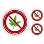 JERMA allerhandestickers Blowen, weed, cannabis niet toegestaan Sticker set van 3 stickers
