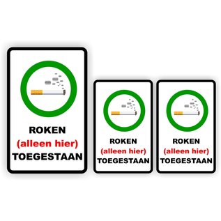 JERMA allerhandestickers Roken toegestaan sticker set van 3 stickers