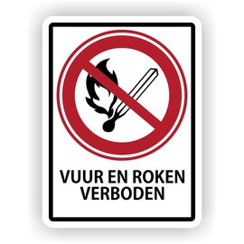 JERMA allerhandestickers Vuur en roken verboden sticker.