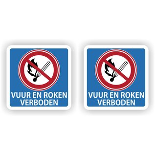 JERMA allerhandestickers Vuur en Roken verboden sticker set van 2 stuks.