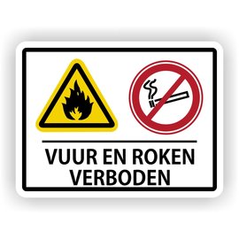 JERMA allerhandestickers Vuur en Roken verboden pictogram sticker.