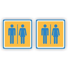 JERMA allerhandestickers WC sticker man, vrouw. (set van 2 stickers)
