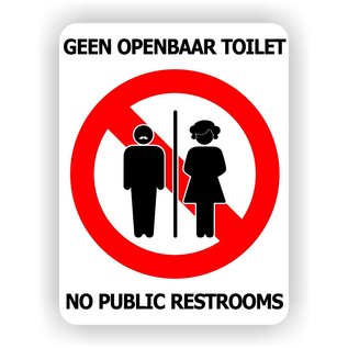JERMA allerhandestickers Geen openbaar toilet sticker. No restrooms transfer