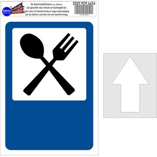 JERMA allerhandestickers Restaurant wegwijzer verkeersbord sticker.
